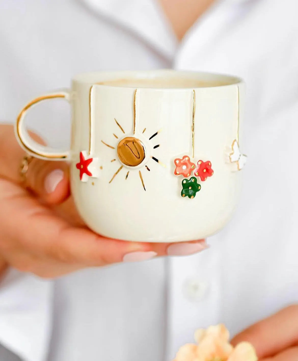 Flower ceramic mug