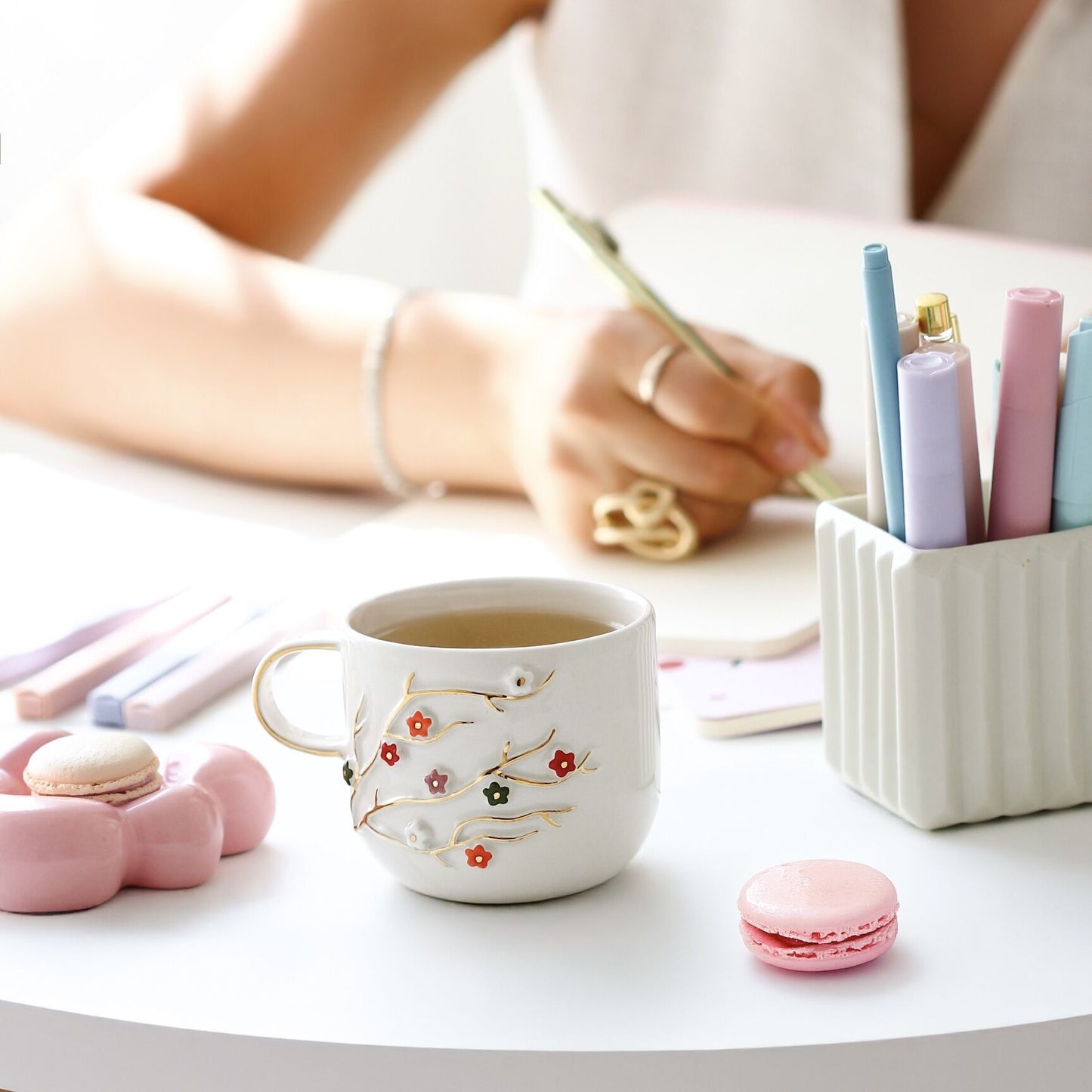 Flower ceramic mug