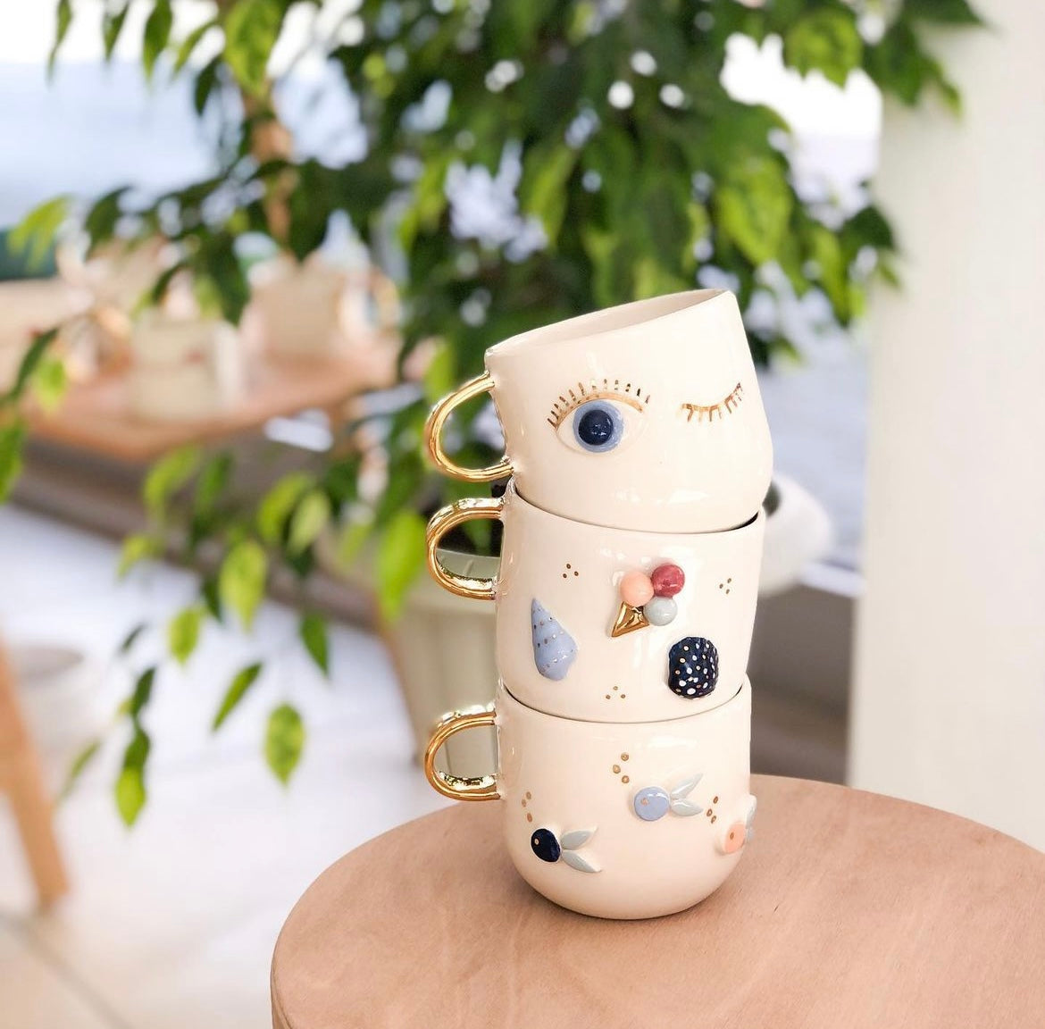 Blue eye Keramik Tasse