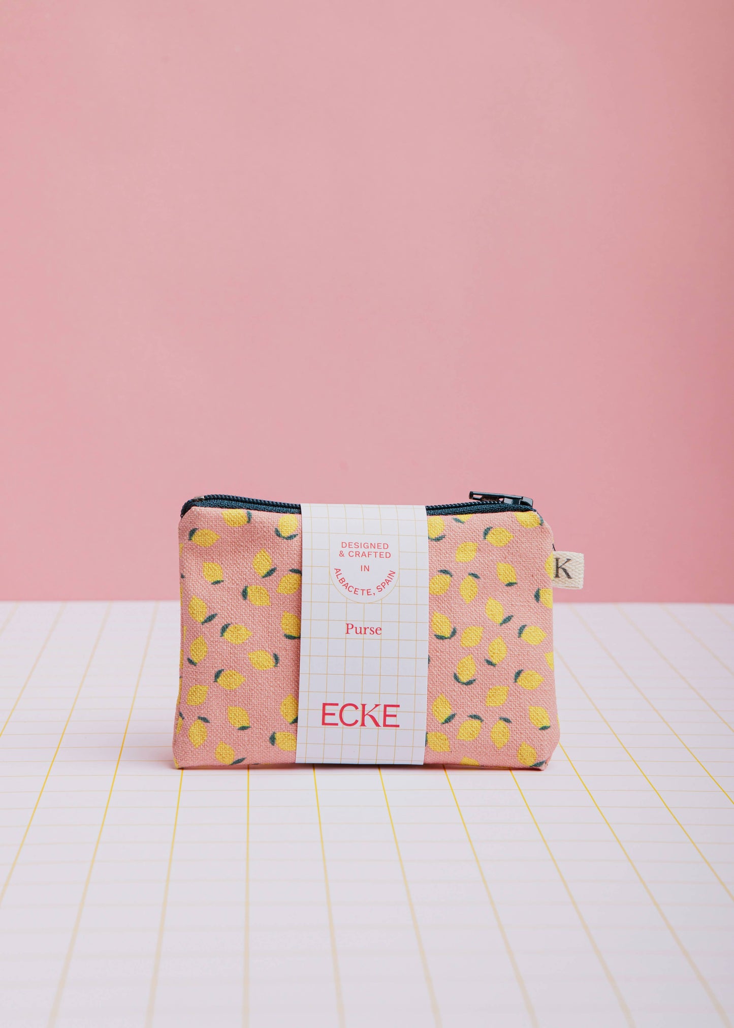 ECKE Geldbörse Limones Pink aus Baumwoll-Leinen