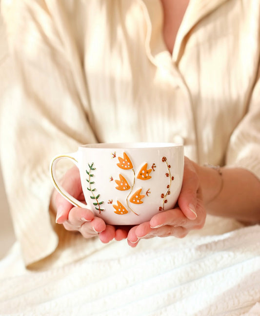 Flower ceramic mug