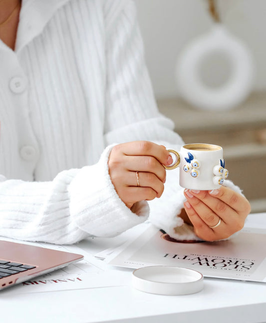 Flower ceramic mug