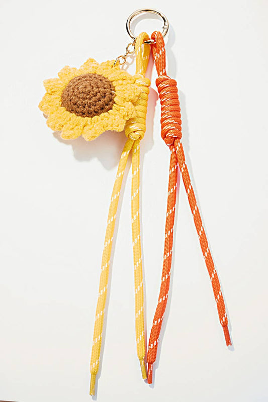 Häkeltasche und Schlüsselanhänger Sonnenblume