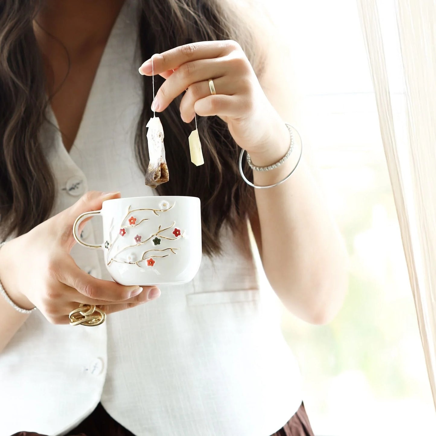 Flower ceramic mug